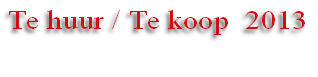 Te huur / Te koop  2013
